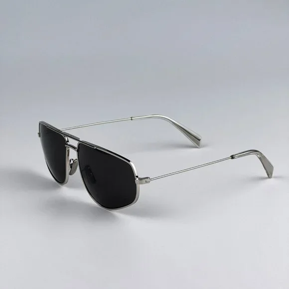 Celine CL40083U 16A Sunglasses Palladium Smoke Pilot Unisex CL 40083U - Picture 11 of 14